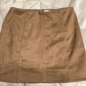 Camel colored suede skirt